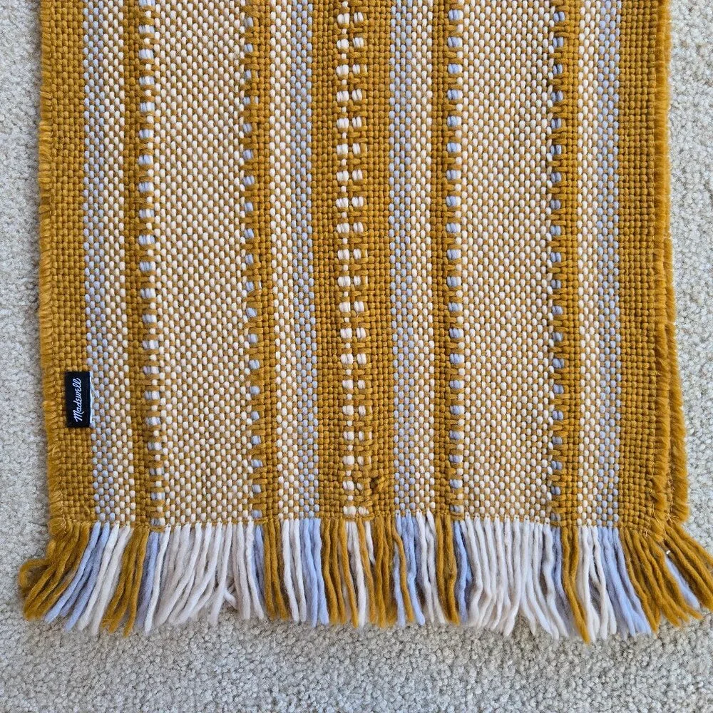 Madewell Chunky Weave Mustard Yellow Gold Scarf - Picture 3 of 6